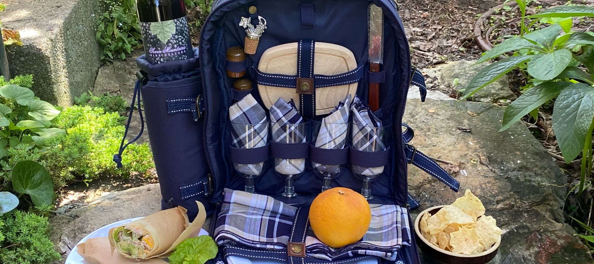 Enjoy our Trailblazer Picnic package when you stay at The Queen! Includes food from Happy Wraps, fresh fruit, add a bottle of Seven Mountains Wine from our Gift Shop.
